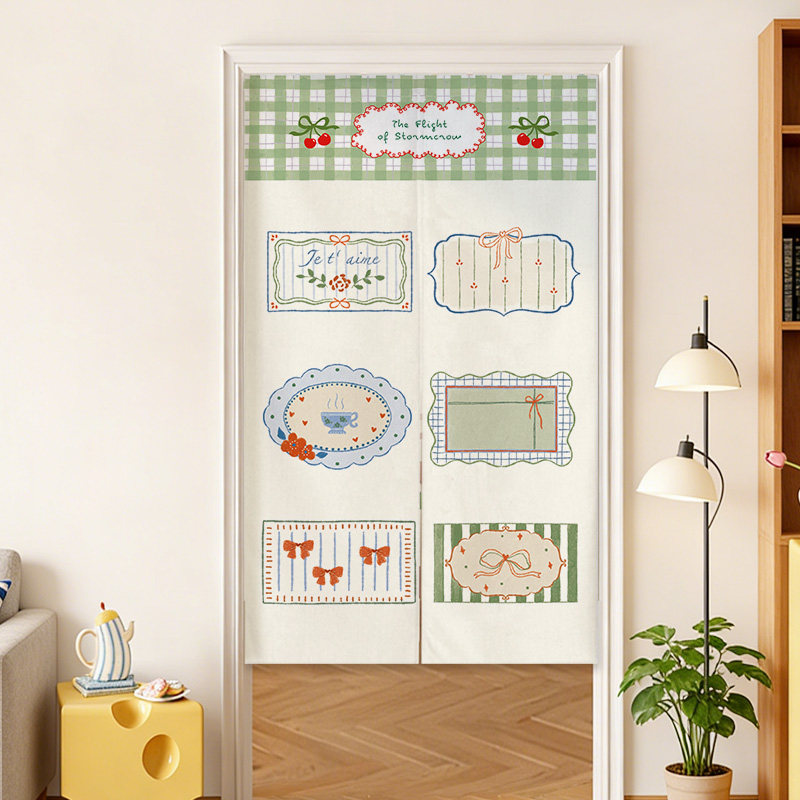 Commercial Window Printing - VIKAMA Blue Grid French Noren Door