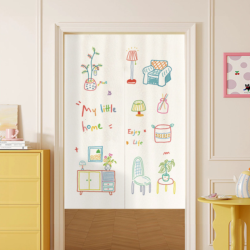 Commercial Window Printing - VIKAMA Color Hand Drawn Noren Door