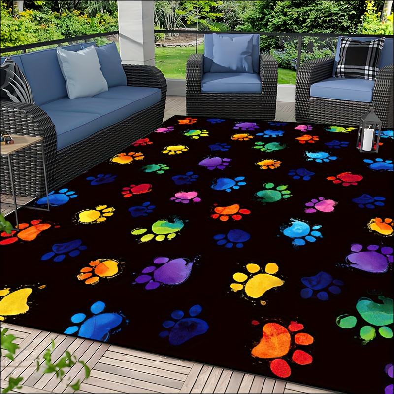 Commercial Printing And Design - 1pc Vibrant Dog Paw Print Area