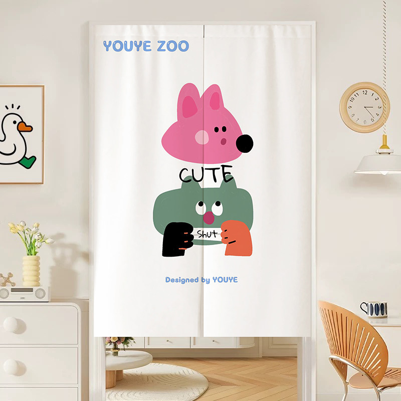 Commercial Window Printing - VIKAMA Pink Cheese Cartoon Noren Door