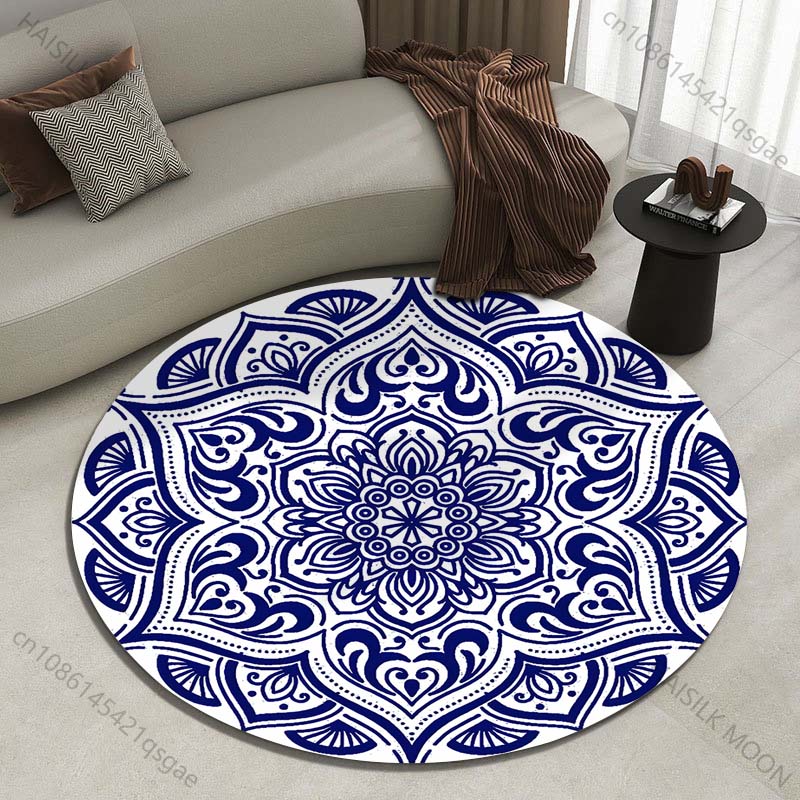 Commercial Printing And Design - Intricate blue mandala design Printed round