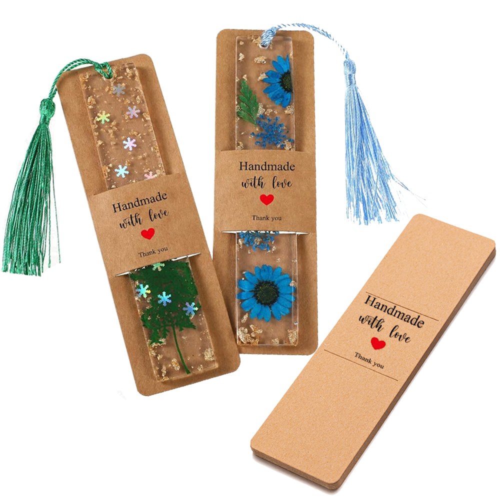 Commercial Printing Books - 10/30/50pcs 4.5x15cm Kraft Resin Bookmark Sleeves