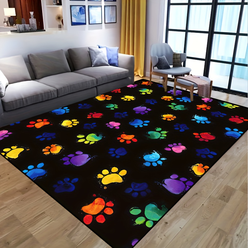 1pc Vibrant Dog Paw Print Area - Commercial Printing And Design 评论和价格