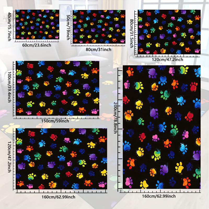1pc Vibrant Dog Paw Print Area - Commercial Printing And Design 评论和价格