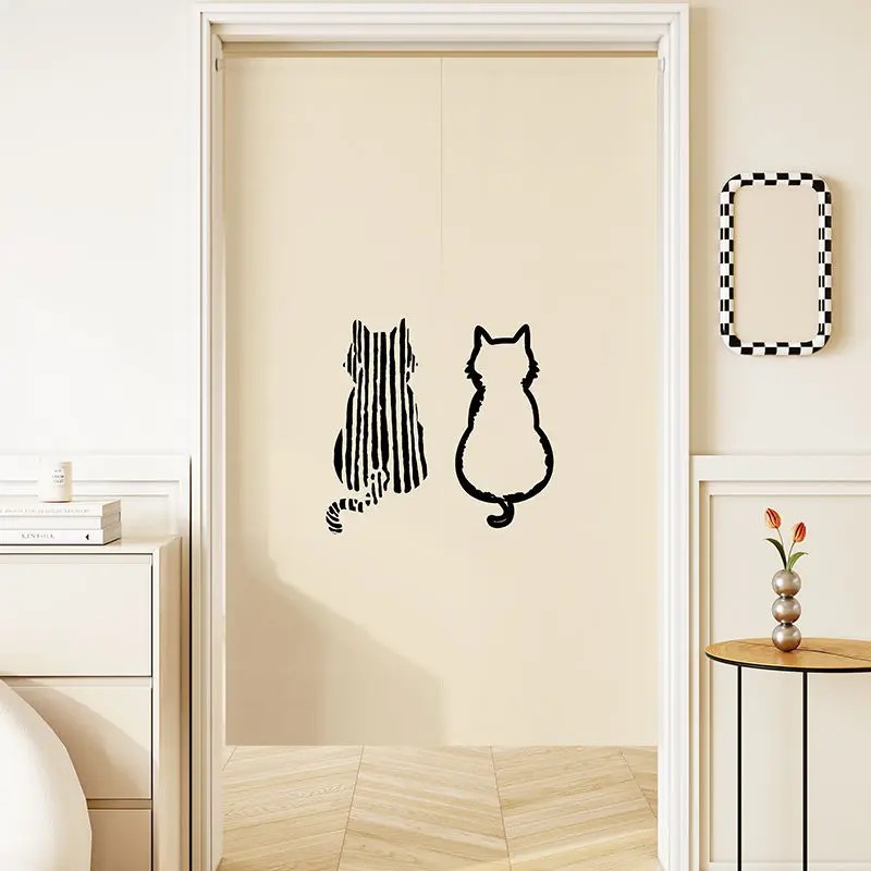 VIKAMA Minimal Line Cat Noren  - Commercial Window Printing 评论和价格