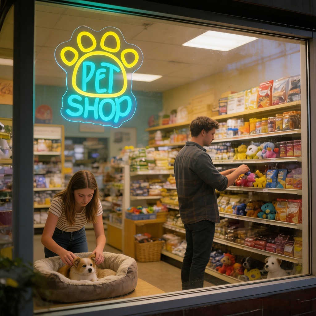 Pet Shop Neon Sign LED Wall Ar - Commercial Window Printing 评论和价格