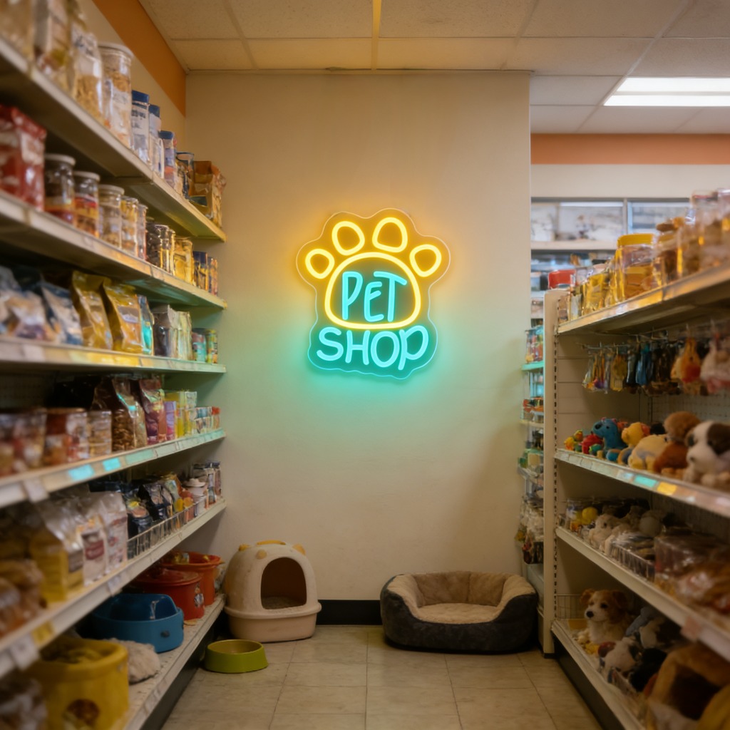 Pet Shop Neon Sign LED Wall Ar - Commercial Window Printing 评论和价格