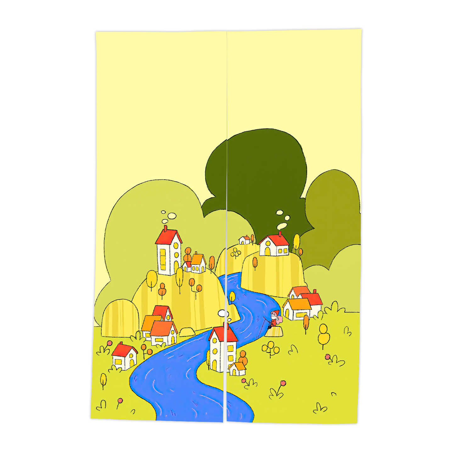 VIKAMA Light Blue Hand Noren D - Commercial Window Printing 评论和价格