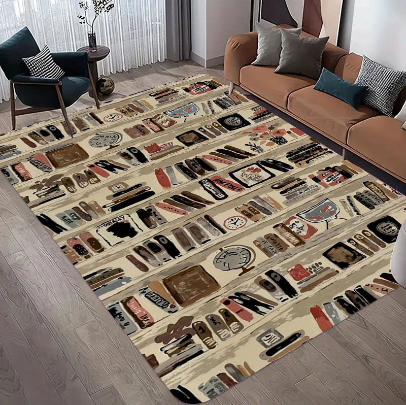 Vintage Book Print Area Rug, R - Commercial Book Printing Machines 评论和价格